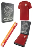 Galatasaray Orijinal Lisanslı Sıfır Yaka Kırmızı Antrenman 5 Yıldızlı T-Shirt + Şal Kaşkol Set Hediyelik Ahşap Kutulu thumbnail 1