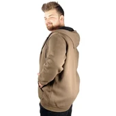 Erkek Sweatshirt Kapşonlu Zippered Basic 20543 Haki - 4