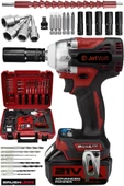 JetVolt 21V 2.0Ah Profesyonel Somun Sıkma Sökme Şarjlı Darbeli Matkap Akülü Vidalama - Kırmızı - 1