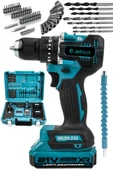 JetVolt 21V 2.0Ah Kömürsüz Motor Çelik Mandren Darbeli Şarjlı Matkap Akülü Vidalama - Mavi - 1