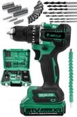 JetVolt 21V 2.0Ah Kömürsüz Motor Çelik Mandren Darbeli Şarjlı Matkap Akülü Vidalama - Yeşil - 1