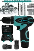 JetVolt 12V 1.5Ah Çift Akülü Vidalama Şarjlı Matkap 24 Parça - Mavi - 1