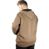 Erkek Sweatshirt Kapşonlu Zippered Basic 20543 Haki - 3