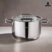 Amboss Nova Paslanmaz Çelik Cam Kapaklı Derin Tencere 20X10 cm thumbnail 2