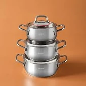 Karaca Emirgan İndüksiyon Tabanlı 6 Parça Çelik Midi Set thumbnail 1