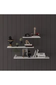 Modern Organizer Düzenleyici Dekoratif Kitaplık Banyo Mutfak 3'lü Duvarrafı  Beyaz 1 thumbnail 2