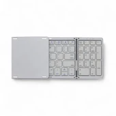 Viges PC-Tablet-Telefon Uyumlu Katlanabilir Şarjlı Bluetooth Klavye Gümüş Renk - 3