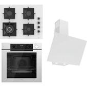 Ferre Steamart-Fryart-Sılentart Serisi Beyaz Set (SC406-WFA + QEP64CB +D078-SA) - Döküm Izgara / 65 cm Ocak thumbnail 1