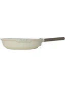Oms 3 Parça  Indüksiyonlu Ocak Uyumlu, Döküm, Seramik, ( 20 - 24 - 28 cm ) Tava Seti Krem Rengi - 4