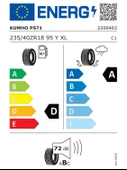KUMHO 235/40R18 95Y XL ECSTA PS72 2025 ÜRETİM YAZ LASTİĞİ thumbnail 1
