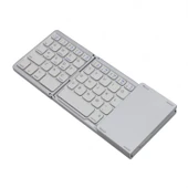 Viges PC-Tablet-Telefon Uyumlu Katlanabilir Şarjlı Bluetooth Klavye Gümüş Renk - 7