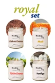 LitaeTrend 4 Adet Doğal Özel Seri Kokulu Dekoratif Kavanoz Mum 4X210 cc - Royal Set - RYL thumbnail 1