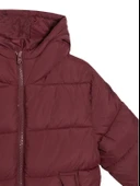 Erkek Çocuk Bordo Logo İşlemeli Kalın Mont - 3