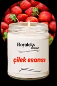 LitaeTrend Doğal Özel Seri Kokulu Dekoratif Kavanoz Mum 210 cc - Çilek Esansı - RYL thumbnail 1