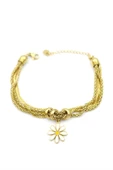 LitaeTrend Çoklu Zincirli Papatya Bileklik - Altın thumbnail 2