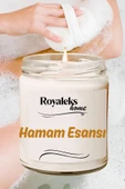 LitaeTrend Doğal Özel Seri Kokulu Dekoratif Kavanoz Mum 210 cc - Hamam Esansı - RYL - 3