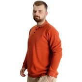 Büyük Beden Erkek Sweat Polo Selanik Nakışlı 20440 Tarçın - 3