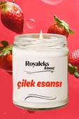 LitaeTrend Doğal Özel Seri Kokulu Dekoratif Kavanoz Mum 210 cc - Çilek Esansı - RYL thumbnail 3