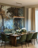 Ferwood Ahşap Meşe Lineer Sarkıt Aydınlatma - Yemek Masası / Ofis Lambası - 1