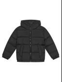 Erkek Çocuk Siyah Logo İşlemeli Kalın Mont - 1