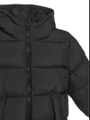 Erkek Çocuk Siyah Logo İşlemeli Kalın Mont - 3