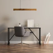 Ferwood Ahşap Meşe Lineer Sarkıt Aydınlatma - Yemek Masası / Ofis Lambası - 4