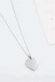 LitaeTrend Küçük Kalp Plaka Kolye - Gümüş thumbnail 1