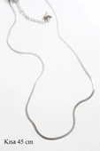 LitaeTrend İnce İtalyan Zincir Çelik Kolye (45cm) - Gümüş thumbnail 1