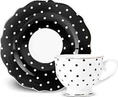 Karaca New Romantic Puantiyeli Kahve Fincanı 90 ml Siyah thumbnail 1