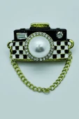 Kamera Figürlü İncili Broş Fotoğraf Tutkunlarına Özel Zarif ve Şık Aksesuar - 2