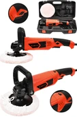 JetVolt Devir Ayarlı Polisaj Makinesi 6 Kademeli Pasta Cila Kiti 1300 Watt 180 mm - Kırmızı - 1
