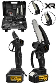 JetVolt 2'Li Set 18V 1.5Ah Çift Akülü Çelik Şanzıman Şarjlı Dal Budama & Testeresi - Siyah - 1