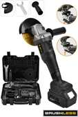 JetVolt Profesyonel 21V 2.0Ah Çift Akülü 10 Pilli 125mm Kömürsüz Şarjlı Taşlama - Siyah - 1