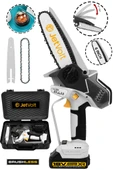 JetVolt Extra Power Kömürsüz Motor Şarjlı El Testeresi Ağaç Odun Dal Kesme Budama Mavi - Siyah - 1