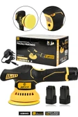 JetVolt 12V Orbital 8 Kademli Cila Pasta Parlatma Polisaj Makinesi Sarı - 1