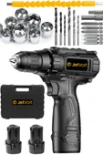 JetVolt 12V 1.5Ah Şarjlı Matkap 24 Parça - Siyah - 1