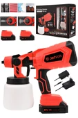 JetVolt Yüksek Basınçlı Çift Akülü Sprey Boya Püskürtme Tabancası - Kırmızı - 1