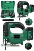 JetVolt Profesyonel 21V 3.0Ah 10 Pilli Metal Şanzıman Dekupaj Testere - Yeşil - 1