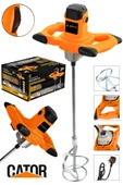 JetVolt Profesyonel 1800W Devir Ayarlı Elektrikli Alçı Boya Ve Harç Karıştırıcı Mikser - Turuncu - 1