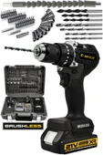 JetVolt 21V 2.0Ah Kömürsüz Motor Çelik Mandren Darbeli Şarjlı Matkap - Sarı - 1