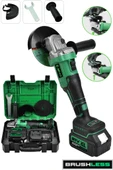 JetVolt Profesyonel 21V 2.0Ah Çift Akülü 10 Pilli 125mm Kömürsüz Şarjlı Taşlama - Yeşil - 1