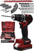 JetVolt 21V 2.0Ah Kömürsüz Motor Çelik Mandren Darbeli Şarjlı Matkap - Kırmızı - 1