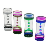 ÇİFT RENK SU ÇİFT KATLI DAR ŞİŞE MODEL SULU KUM SAATİ MİKA AKRİLİK PLASTİK 13.7 X 5.2 X 3.3CM (5250) - 1