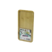 DİKDÖRTGEN AHŞAP BAMBU YAĞDANLIK ALTLIK MİNİ TEPSİ 12 X 23.4 X 0.8CM (5250) - 1