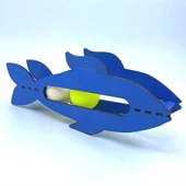 Kediler İçin Ahşap 2 Toplu Eğimli  Sevimli Balık Şeklinde Eğitim Amaçlı Oyuncak (5250) - 4