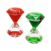 RENKLİ SULU   ELMAS ŞEKİL  KUM SAATİ  MİKA KRİSTAL PLASTİK   2PCS BALIKLI (5250) - 2