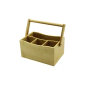 TAŞIMA KULPLU - 3+1 BÖLMELİ TEZGAH ÜSTÜ BAMBU - AHŞAP KAŞIKLIK (5250) - 1