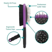 Çok Amaçlı Çift Taraflı Kolay Evcil Hayvan Kedi Köpek Temizleme Pet Fırçası (5250) - 3