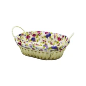 OVAL RENKLİ BEZLİ HASIR EKMEK SEPETİ (5250) - 1