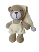 Şapkalı Uykucu Ayıcık Amigurumi Organik Oyuncak - 1